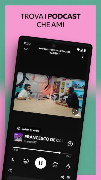 Spotify per podcast su Android